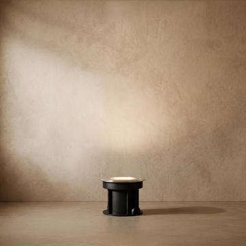 Varlont Irondale Minimalist Outdoor Ground Lights - Black Metal & Glass Round Design for Garden