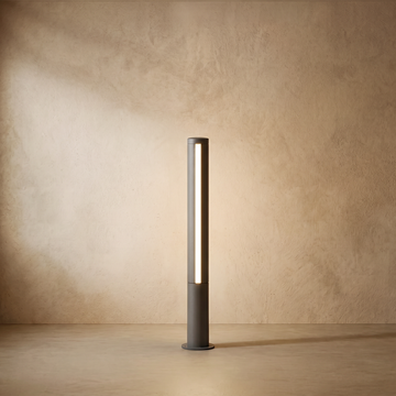Varlont Irondale Industrial Outdoor Pathway Light - Black Metal Cylindrical Design for Courtyard
