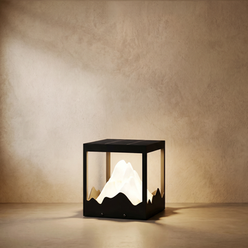 Varlont Lunara Designer Metal Outdoor Path Lamp - Black Square Mountain Shape Garden and Pillar Lights