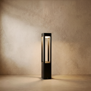 Varlont Irondale Industrial Outdoor Pathway Lights - Black Metal & Acrylic Rectangle Design for Patio