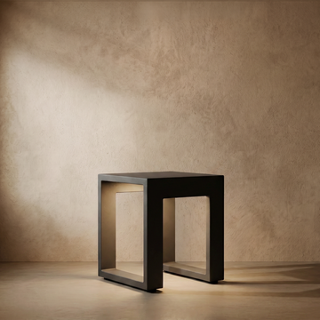 Varlont Modern Square Solar Floor Lamp - Weatherproof Black Metal for Terrace & Outdoor