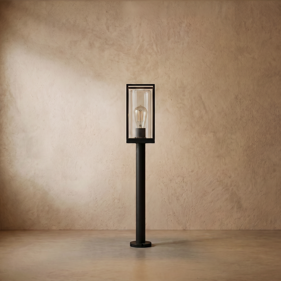 Varlont Irondale Industrial Modern Rectangular Outdoor Pathway Light - Black Metal for Courtyard