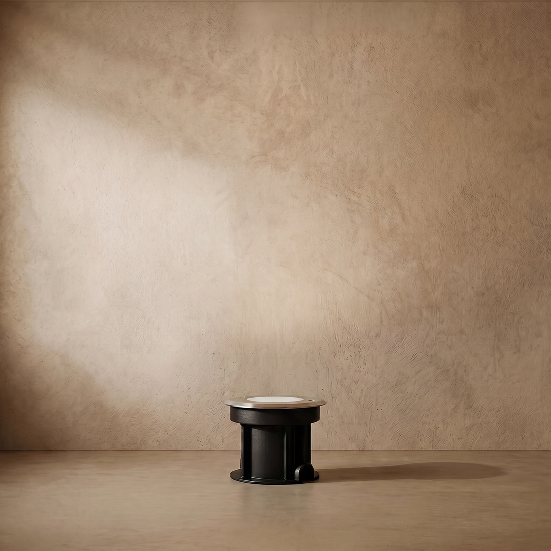 Varlont Irondale Minimalist Outdoor Ground Lights - Black Metal & Glass Round Design for Garden