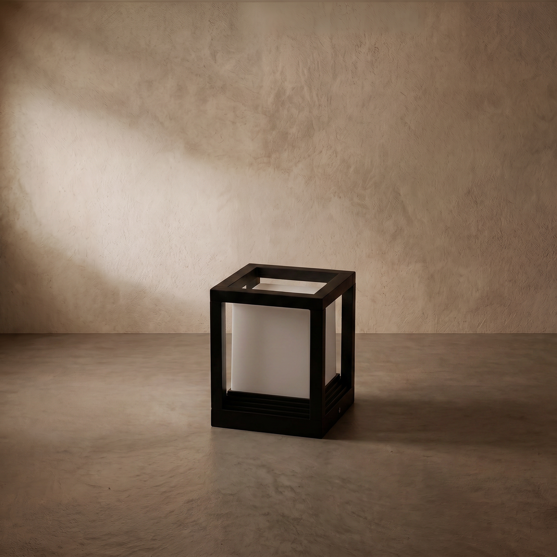 Varlont Arcato Modern Square Outdoor Pillar Light - Black Metal for Garden