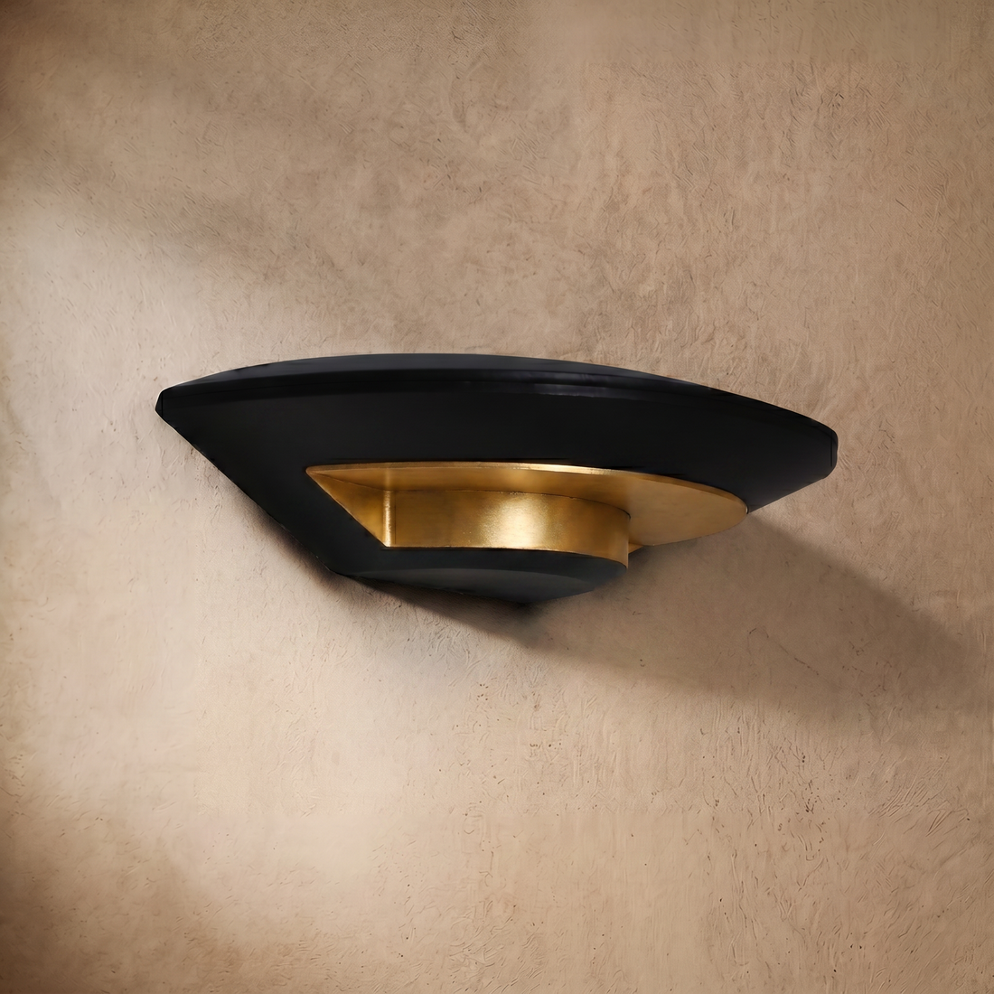Varlont Irondale Minimalist Disc-Shaped Wall Lamp - Black Metal for Outdoor Corridor