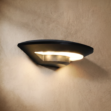 Varlont Irondale Minimalist Disc-Shaped Wall Lamp - Black Metal for Outdoor Corridor