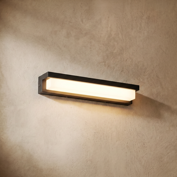 Varlont Arcato Modern Outdoor Wall Lamp - Black Metal & Acrylic Rectangular Design for Garden