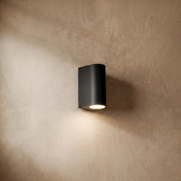 Varlont Arcato Minimalist Square/Cylindrical Outdoor Wall Lamp - Black Metal for Garden