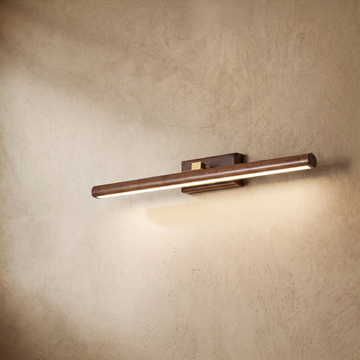 Varlont Zenno Minimalist LED Vanity Light - IP44 Walnut Wood Linear for Bathroom and Bedroom