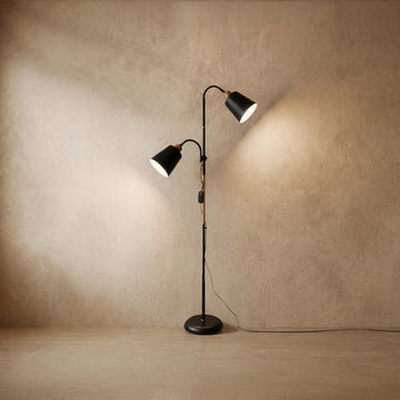 Varlont Arcato Modern Double Head Floor Lamp with Adjustable Living Room