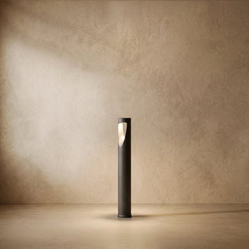 Varlont Irondale Modern Cylindrical Pathway Light - Black Metal for Garden