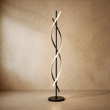 Varlont Arcato Modern Black & White Floor Lamp - Streamlined Metal Design for Living Room