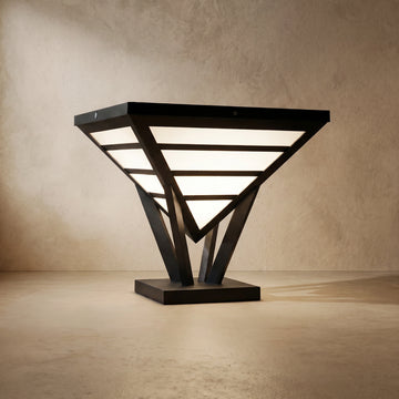 Varlont Arcato Industrial Black Pillar Light - Diamond Metal Design for Garden