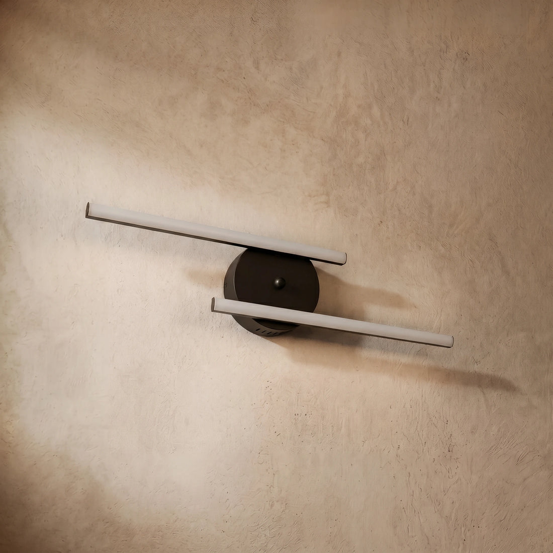 Arcato Modern Black/Silver Double Linear Wall Light – Metal & Silicagel for Bathroom