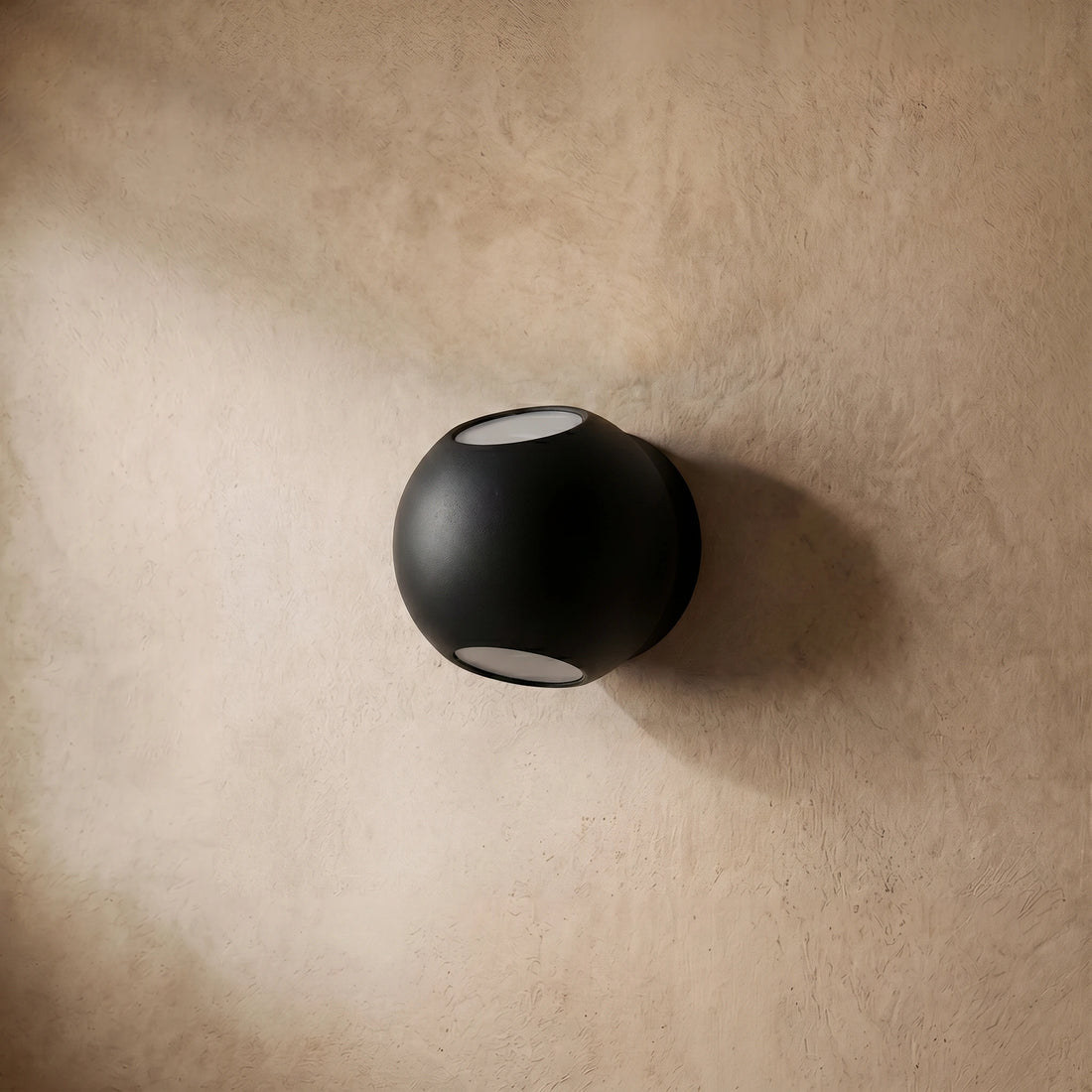 Irondale Modern Globular Outdoor Wall Lamp - Black Metal for Garden