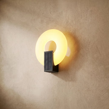 Stellar Modern Outdoor Wall Lamp - Black Metal Frame with Acrylic Ring for Garden