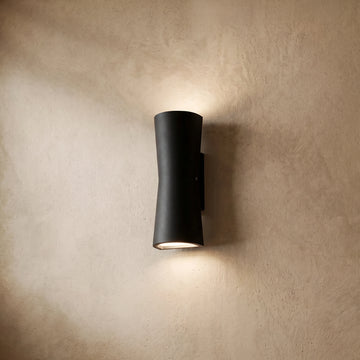 Irondale Modern Outdoor Wall Lamp - Black/White Metal Cylindrical Design for Garden