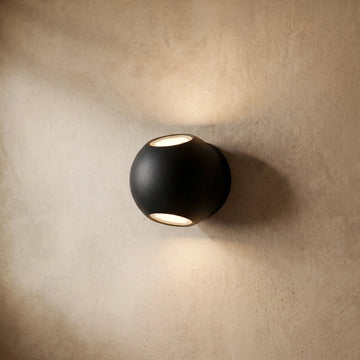 Varlont Irondale Modern Globular Outdoor Wall Lamp - Black Metal for Garden