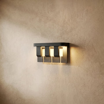Varlont Irondale Modern Geometric Outdoor Wall Lamp - Black Metal for Patio