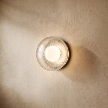 Varlont Embrace Modern Outdoor Wall Lamp - Clear Glass & Metal Round Design for Garden