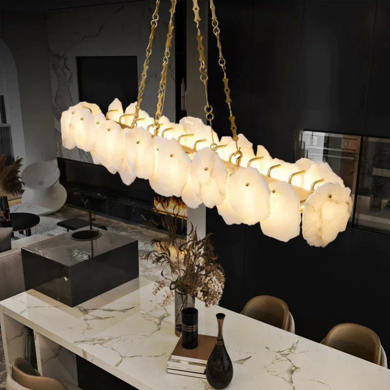 Varlont Alabaster OvalI Chandelier, Dining Room Chandelier