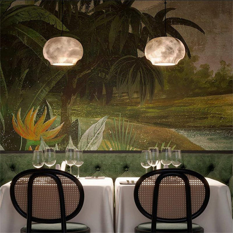 Varlont Celina Alabaster Dome Pendant Lighting Fixture, Dining Pendant Light