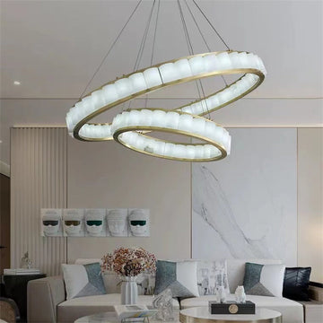 Varlont Gina Alabaster Circle Round Pendent Light, Galaxy Pendant Light