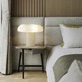 Vaelon Modern Luxury Alabaster Mushroom Table Lamp, Bedside Table Lamp