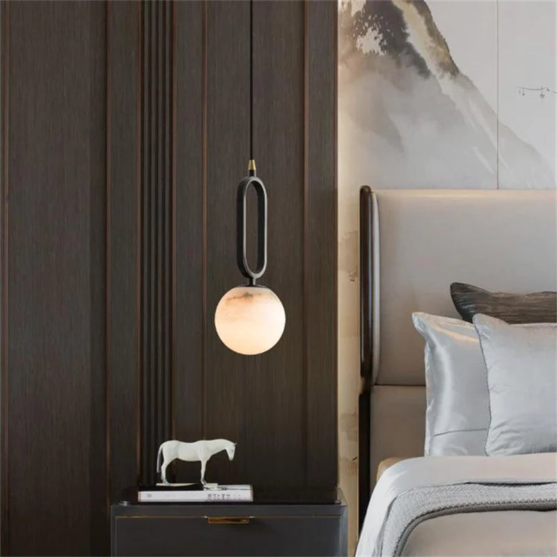 Varlont Phoenix Alabaster Sphere Pendant Light, Modern Pendant Lighting