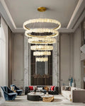 Merlin Tiered Circular Alabaster Chandelier-Chandelier-Joyfuzzy-Ø47