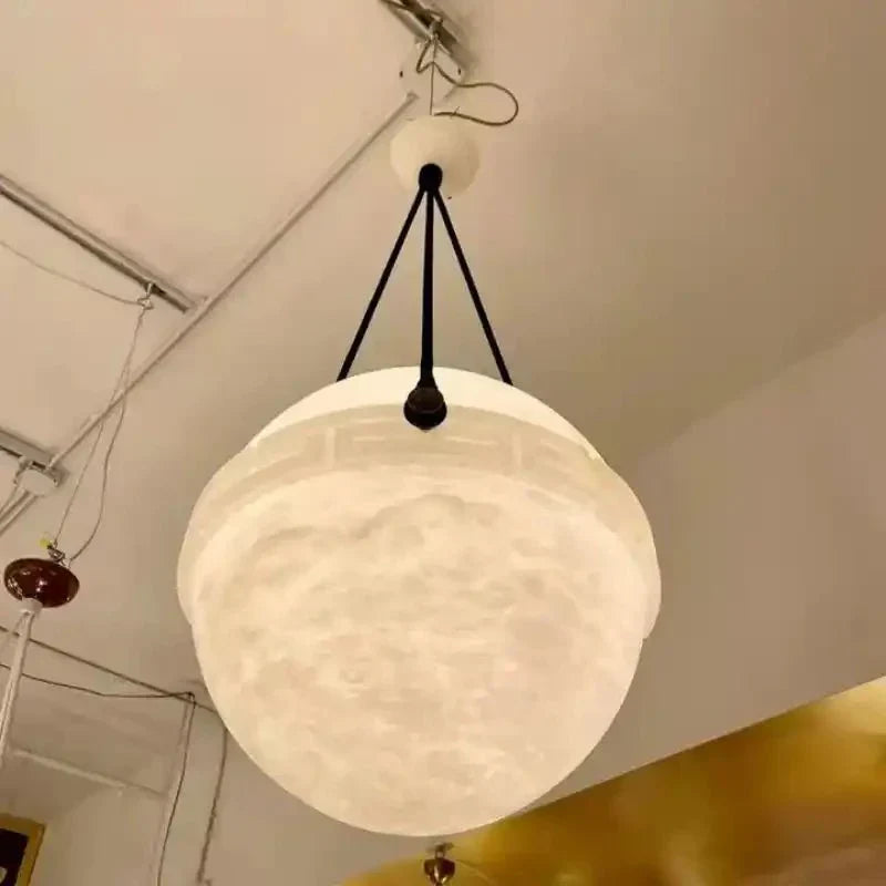 Modern Alabaster Globe Pendant Light - Joyfuzzy