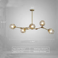 Modern Industrial Branch Chandelier with Multiple Glass Pendants Extra Large for Living or Dining Room - 7 Lights: L47.2