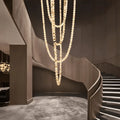 Modern LED Natural Alabaster Globes Beads Hanging Chandelier Indoor Lighting Fixture - 167 globes - L100+L200+L400+L500CM/L40