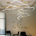 Modern Simple Brass Waving Chandelier for Living/Dining Room/Kitchen Island - L31.5