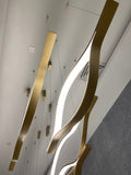 Modern Simple Brass Waving Chandelier for Living/Dining Room/Kitchen Island - L31.5