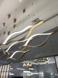 Modern Simple Brass Waving Chandelier for Living/Dining Room/Kitchen Island - L31.5