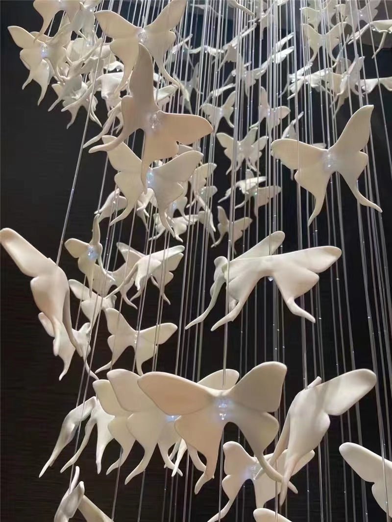 Modern Spiral Staircase Chandelier Ceiling Light Fixture for High Ceiling Living room/ Entryway - D 23.6" * H 118"Warm LightJoyfuzzy