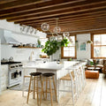 Modern Sputnik Smoky Gray/Amber Glass Branch Chandelier for Kitchen Island/Dining Room - Joyfuzzy