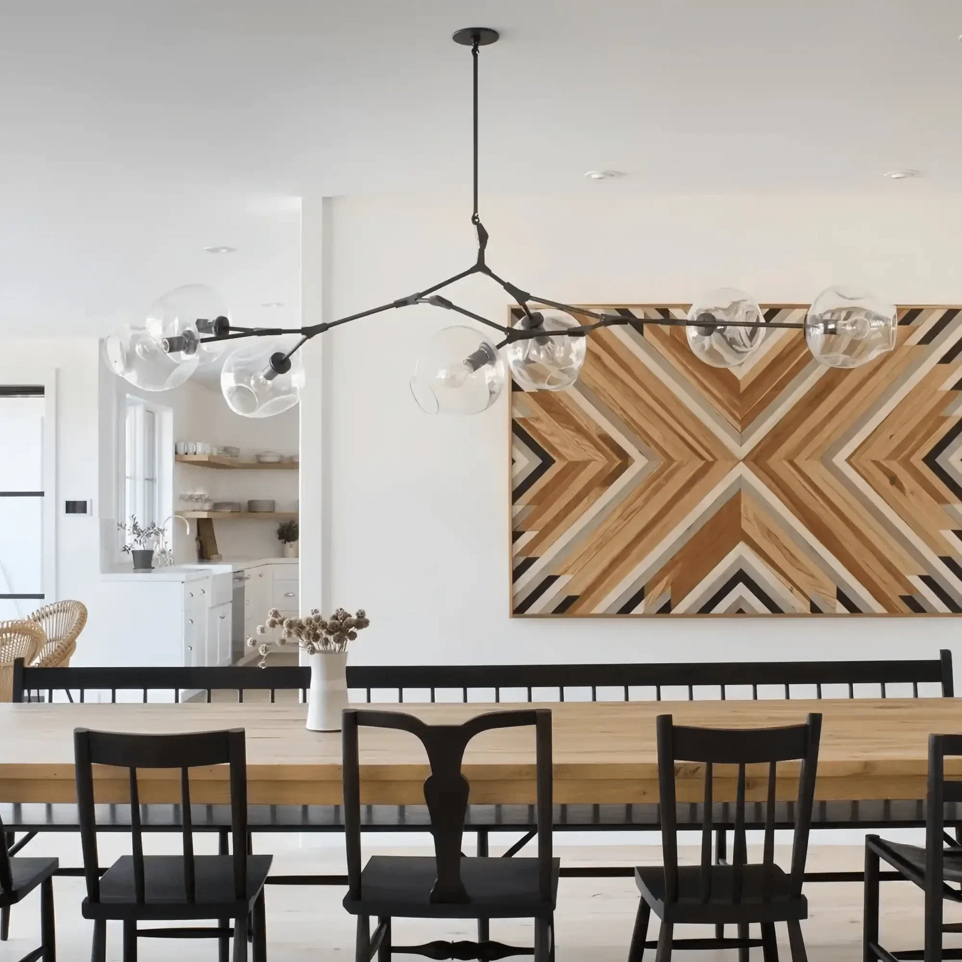 Modern Sputnik Smoky Gray/Amber Glass Branch Chandelier for Kitchen Island/Dining Room - Joyfuzzy