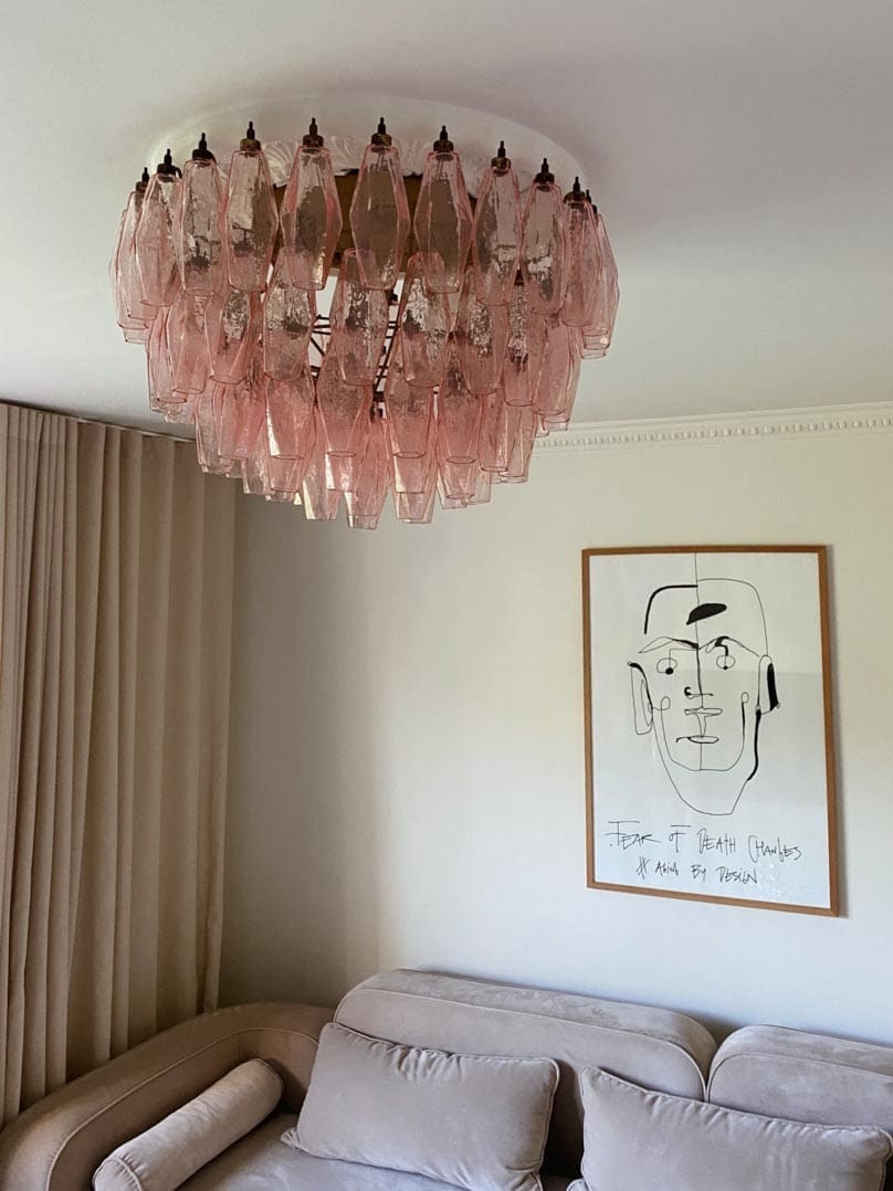 Murano Chandelier – Poliedri – 84 glasses - PinkJoyfuzzy