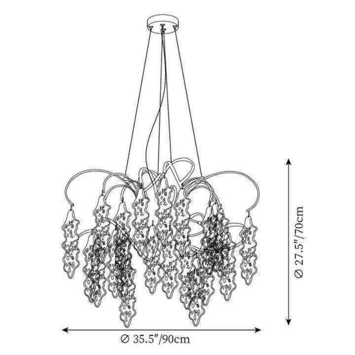 Niagara Round Chandelier - L 59″(150cm) x W 23.6″(60cm) x H 19.7″(50cm)Joyfuzzy