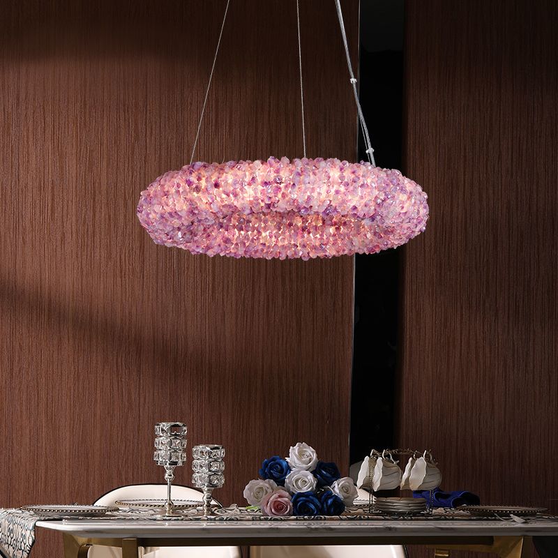 Purple Primary Crystal Round Chandelier 20.5" 28.3" 36.2" 44" - 20.5"DJoyfuzzy