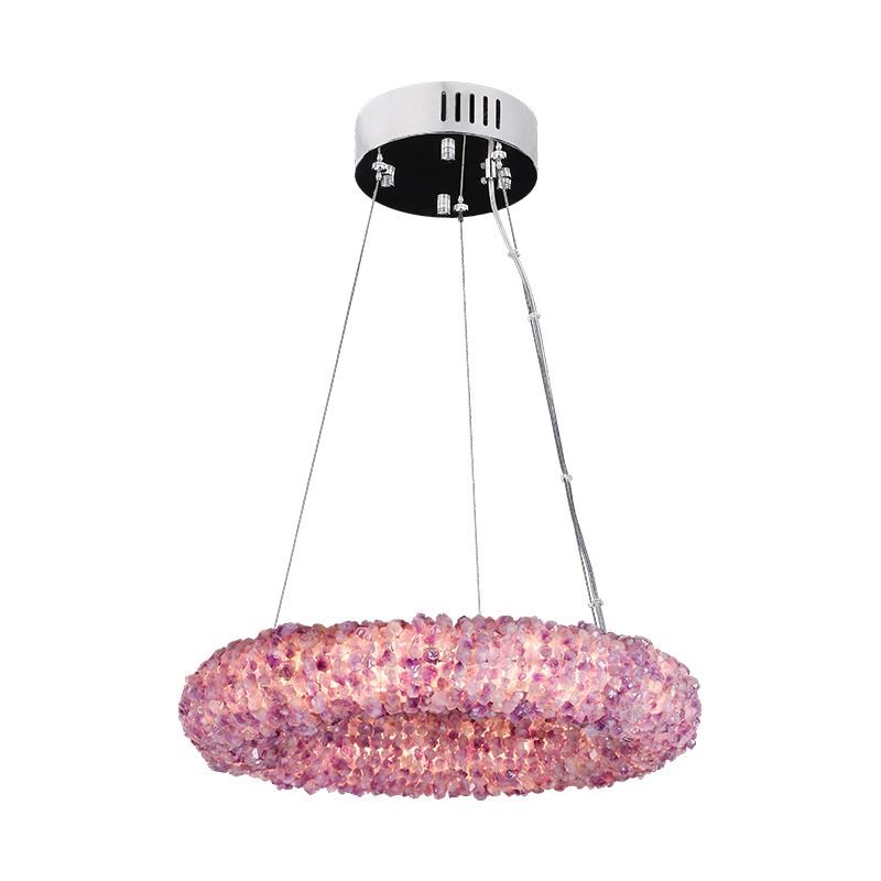 Purple Primary Crystal Round Chandelier 20.5" 28.3" 36.2" 44" - 20.5"DJoyfuzzy