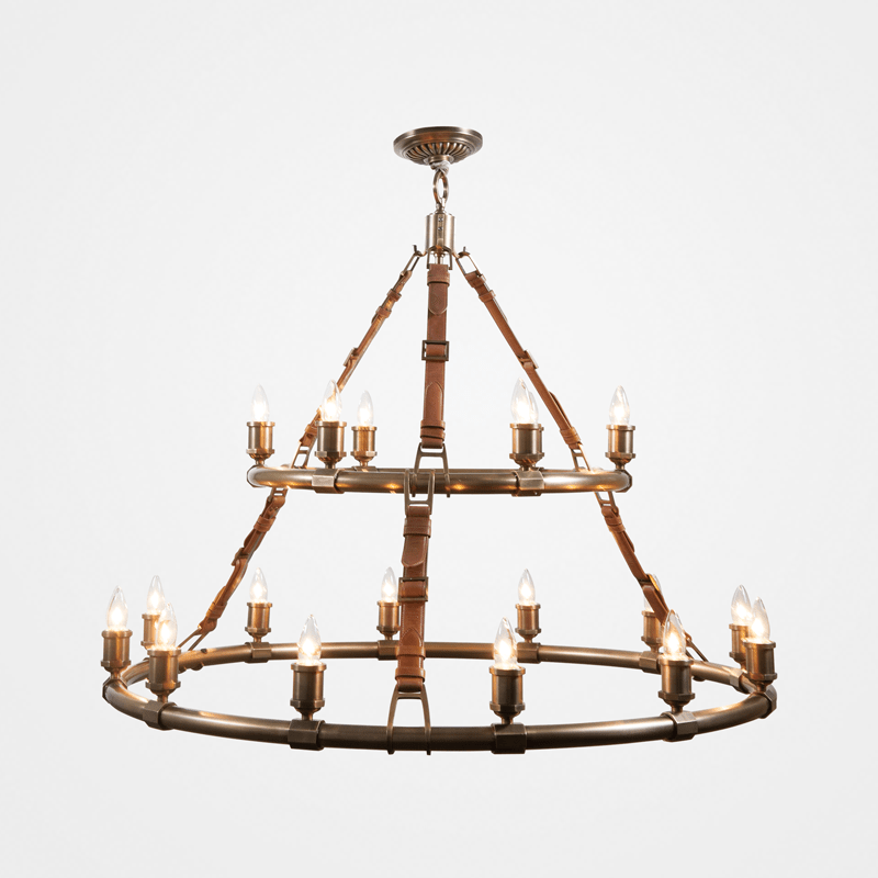 Redford Leather Round Chandelier - 61"Joyfuzzy