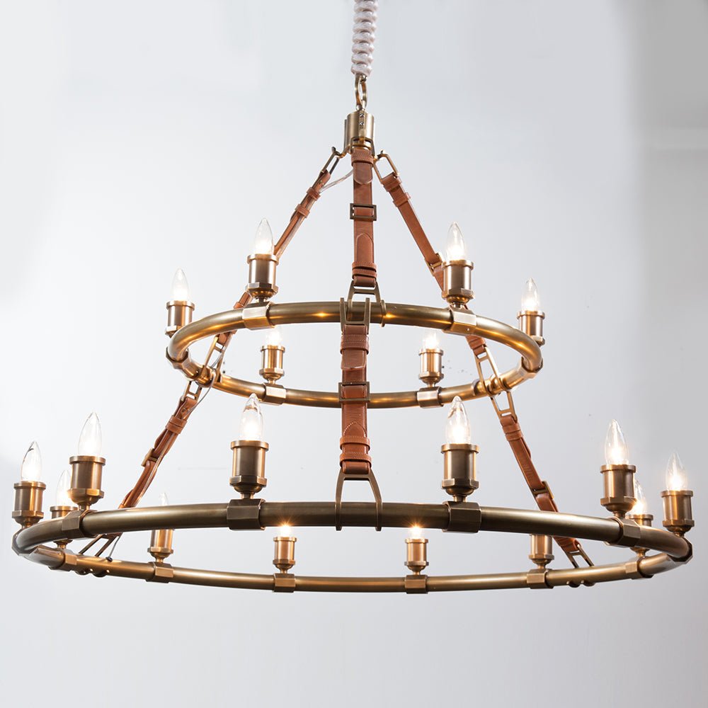 Redford Leather Round Chandelier - 61"Joyfuzzy