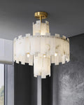 Regina Alabaster Round Chandelier - 23.6