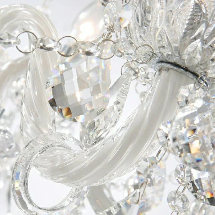 Rustic Antique European Candle Crystal Chandelier Popular Farmhouse Ceiling Light Fixture For Living Room - Joyfuzzy