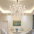 Rustic Antique European Candle Crystal Chandelier Popular Farmhouse Ceiling Light Fixture For Living Room - Joyfuzzy