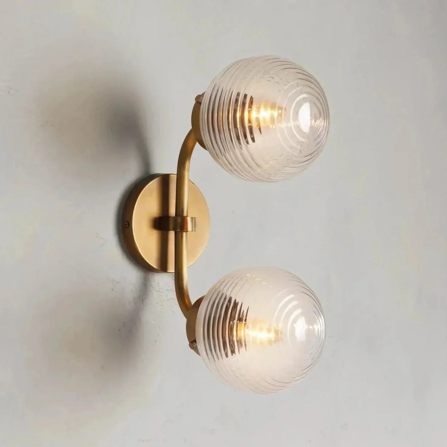 Sayre Linear Glass Globe Two Head Wall Sconce - Joyfuzzy