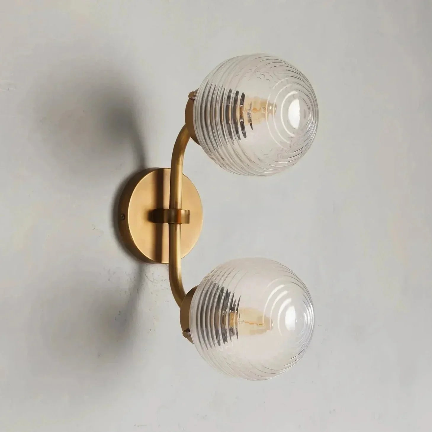 Sayre Linear Glass Globe Two Head Wall Sconce - Joyfuzzy